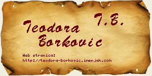 Teodora Borković vizit kartica
